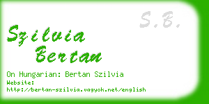 szilvia bertan business card